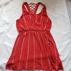 Red Striped Flowy Spring/Summer Dress